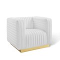 Modway Furniture Charisma Channel Tufted Performance Velvet Accent ArmChair - White EEI-3887-WHI